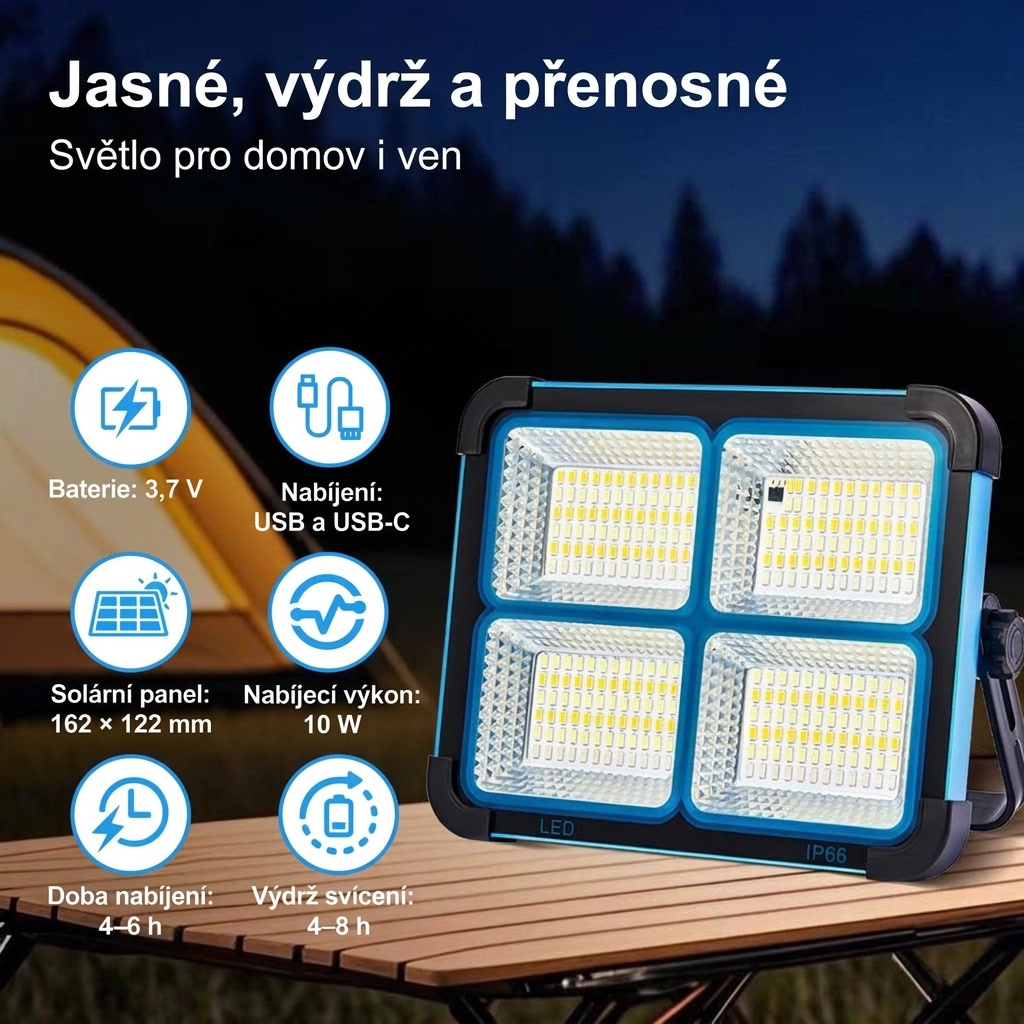 Solvira™ — Solární LED pracovní světlo (288 LED)